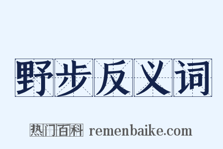 野步反义词是什么意思的图片